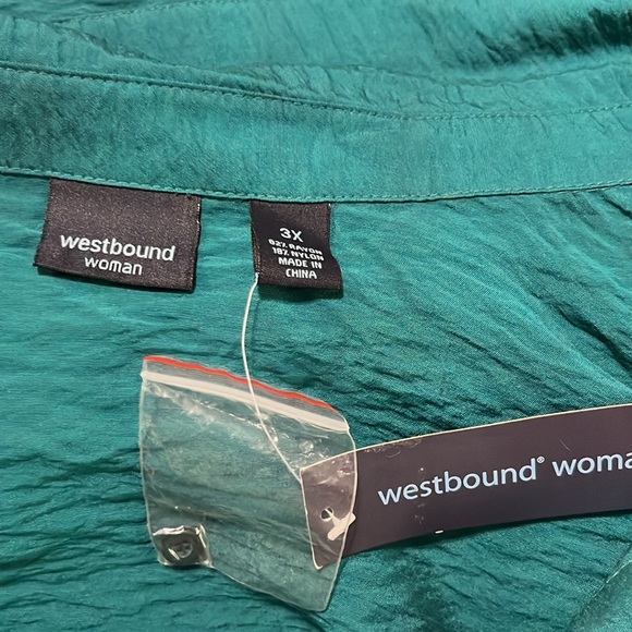 Westbound Woman rich teal long sleeved blouse, size 3X, NWT. - Picture 8 of 8